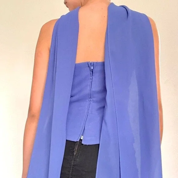 Beaded Blue & Purple Corset Top & Scarf - Picture 4 of 8